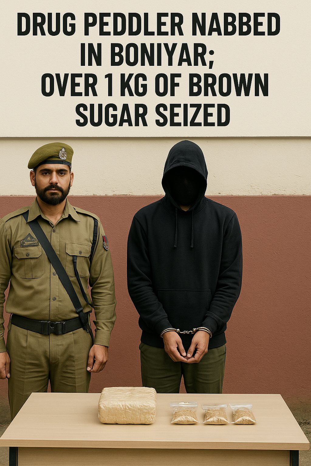 Drug Peddler Nabbed in Boniyar; Over 1 Kg of Brown Sugar Seized